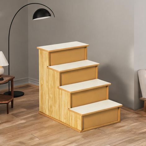 Escalier pour animaux en bois massif 4 marches 40 x 59 x 54,2 cm (1/5)