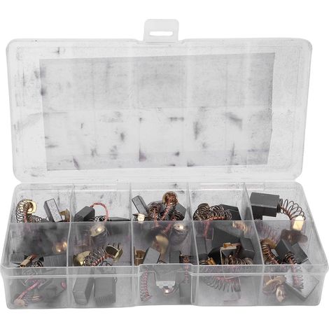 Lot de 40 balais de charbon pour moteurs électriques, 10 tailles assorties, en graphite et cuivre, pour la réparation d'outils électriques.