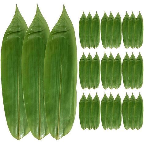 100 feuilles décoratives pour sashimi, tapis à sushi, ornement pour restaurant, feuilles de bambou-20.00X6.00X0.10CM-Dark Green (1/4)