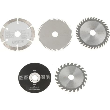 Lames de scie circulaires carbure – Lot de 5 pièces, diamètre 85 mm, alésage 15 mm, pour outils portatifs