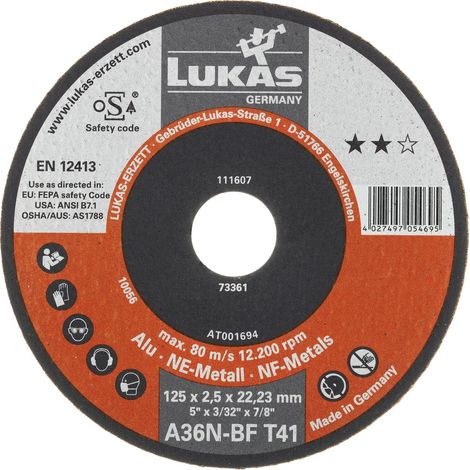 LUKAS Trennscheibe gerade T41 125 x 1,0 mm Alu Form 41 (1/4)