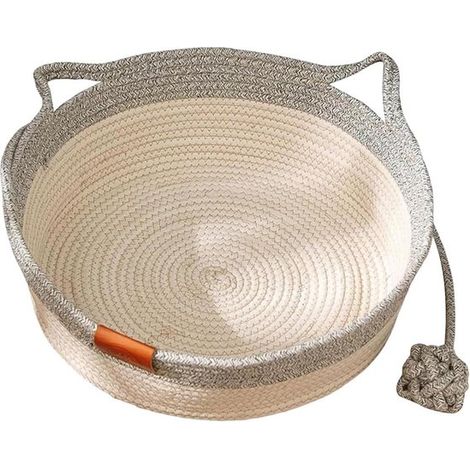 Panier pour chat en coton tissé à la main avec une jolie queue et de jolies oreilles (1/5)