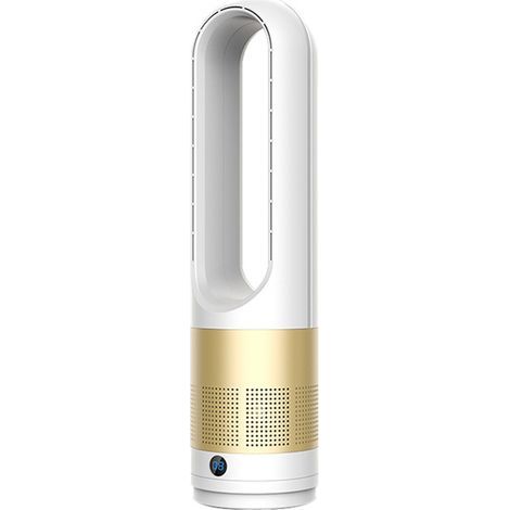 Ventilateur électrique sans pales de 45 cm (18 pouces) à poser sur une table, avec tête oscillante, purificateur d'air et fonction de purification d'air sur pied. (1/5)