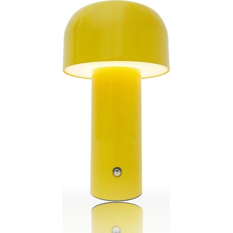 Lampe de Table LED avec Bouton Tactile Lampe de Chevet Champignon, 3 Modes D'éclairage 3000K/4000K/6000K,Lampe de Chevet pour Salle à Manger Chambre à Coucher, Jaune (1/5)