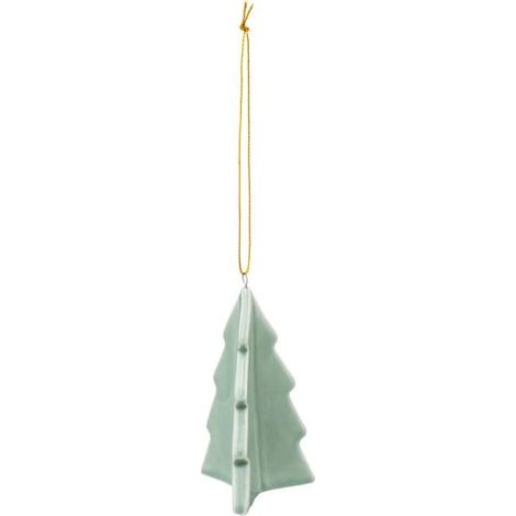 Paris Prix - Sujet De Noël En Céramique sapin 3d 9cm Vert