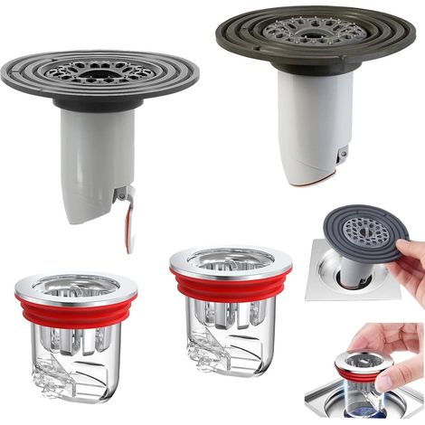 4Pcs Clapet Anti Odeur Douche, Bouchon Anti Odeur Douche Anti-Refoulement de Drain de Plancher de Douche, Siphon de Sol de Salle de Bain Convient Aux Tuyaux d'Évacuation de 38 mm à 10 mm (1/5)