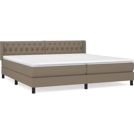 Maison Exclusive - Giroletto a Molle con Materasso Tortora 200x200 cm in Tessuto