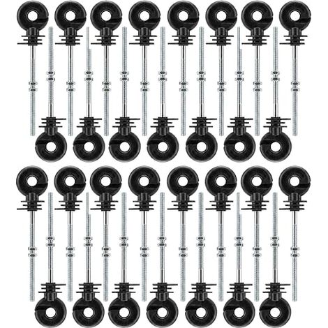 Isolateur Clôture Électrique, M6 x 145mm, Acier Galvanisé Isolateur à boulon pour piquet fer, acier galvanisé Long, tige filetée 95mm, Élevage et Clôture Électrique (1/5)
