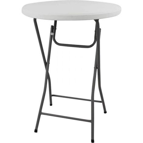 Tavolo Catering Pieghevole Ø60x110 h cm in Acciaio Grigio (1/2)