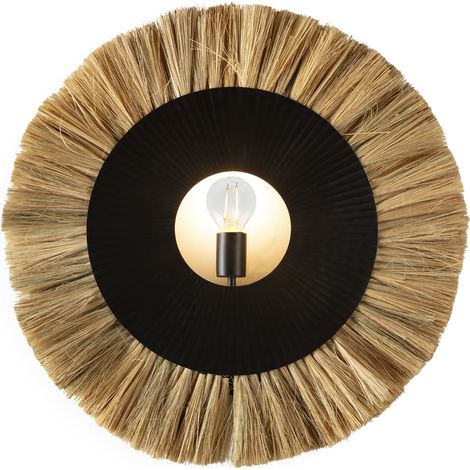 Aplique 65X8X65 Hierba Marina Natural/Metal Negro Mate (1/3)