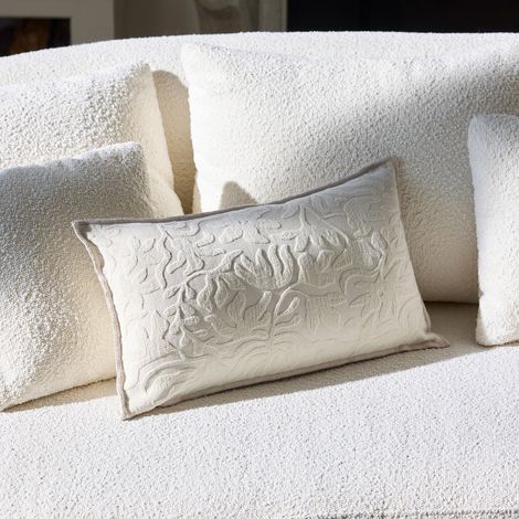 Housse de coussin en Jacquard floral en chenille CORINNA