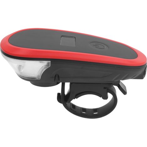 Fahrrad-Frontlicht, USB-wiederaufladbarer Scheinwerfer, akustisches Warnsignal für Nachtfahrten, rot. (1/5)