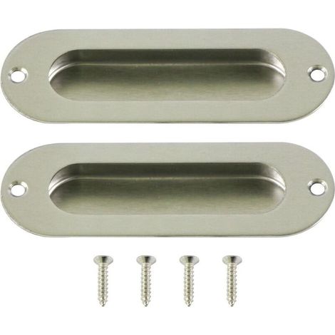 Lot de 2 poignées encastrées pour portes coulissantes en acier inoxydable (1/5)