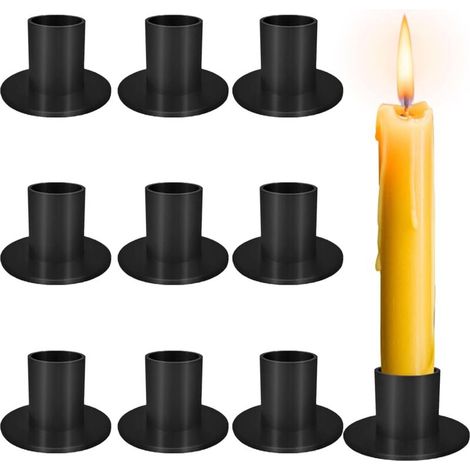 9 Pcs Bougeoir Noir, Candle Holder, Chandelier Bougeoir, Chandelier Noir, Porte Bougie Métal Moderne, pour Les Centres de Table, Fêtes, Mariages, Dîners, Décorations D'intérieur