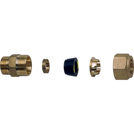 5860 - Raccordo Niplex maschio completo di kit di tenuta per tubo rame per gas - Misura 1/2" - Tubo d.16 5860 1216