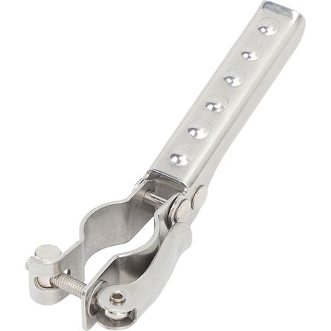 Scaletta pieghevole in acciaio inox con pedale antiscivolo e regolabile, per albero di barca, camper, roulotte o rimorchio. (1/5)