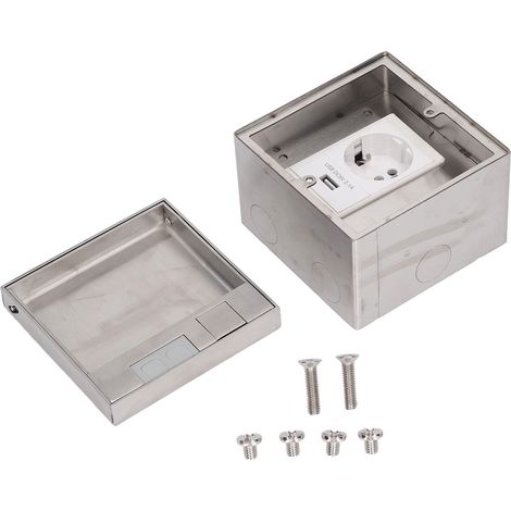 Prise encastrée avec port USB IP40, prise domestique ignifuge 250V pour fiche européenne, boîtier mural invisible (1/5)