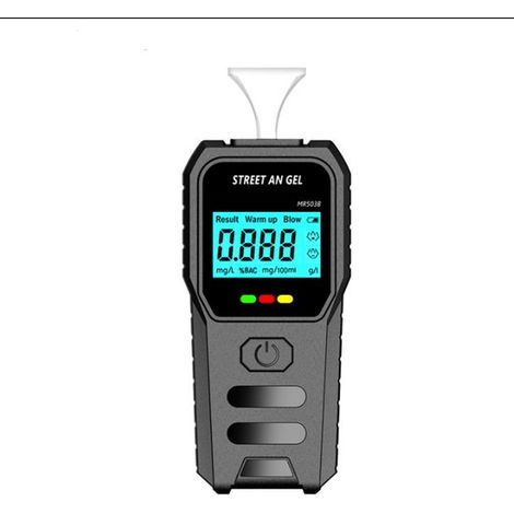 Éthylotest électronique comprenant 5 embouts, écran LCD, mesure rapide, usage professionnel à domicile (pile non incluse). (1/5)