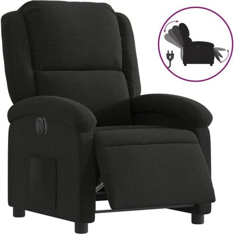 Fauteuil inclinable électrique en tissu noir (1/5)