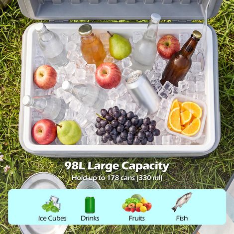 103 QT glacière roulante portable, conservation du froid 5-7 jours, camping pêche boissons (1/5)