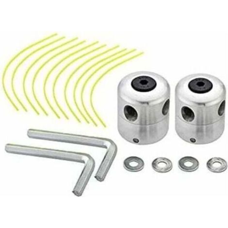 Set aus 2 universellen Aluminium-Freischneiderköpfen, doppeltem Nylonfadenkopf, Fadentrommel, Freischneiderzubehör.