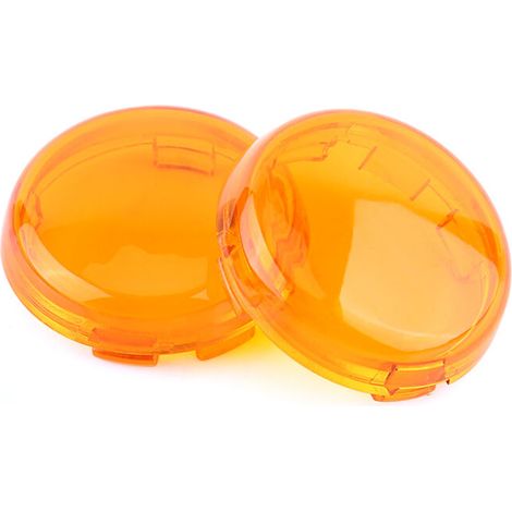 Couvercle de lentille de clignotant de moto 2 pièces pour Dyna Softail Sportster 1986-15 jaune (1/5)