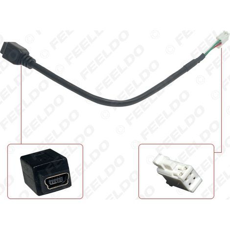 Compatible with Nissan, Ford, Chevrolet, and includes a MINI USB to 4-pin Android navigation adapter cable and AUX cable. (1/5)