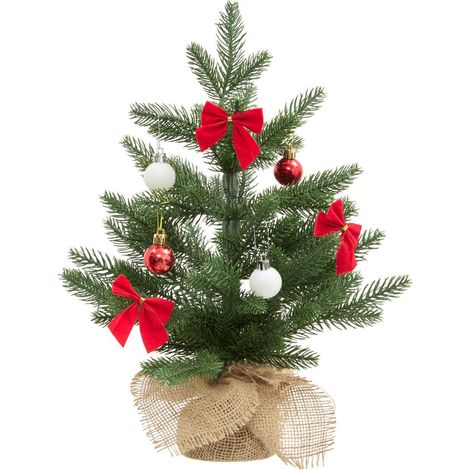 40 cm hoher künstlicher Tisch-Weihnachtsbaum mit Dekorationsset - (1/5)