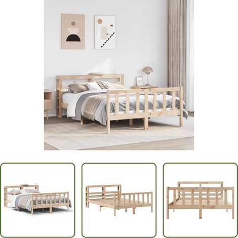 Cadre de lit - Cadre de lit sans matelas 160x200 cm bois massif de pin (1/5)