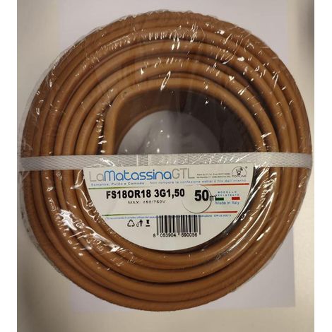 Cavo fs18or18 go-at topline 50 metri 3g1,5 marrone - mfs183g1,5ma50