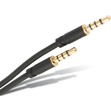 Câble jack S-IMPULS, 3,5 mm, 4 pôles, noir, 1,5 m