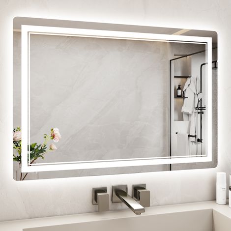 LED Bathroom Mirror Anti Fog Adjustable Light Wall Mirror 5070cm (1/5)