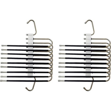 Perchas para pantalones, antideslizantes, ahorran espacio, paquete de 2