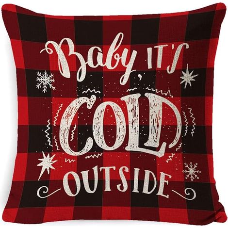 Other Christmas decorations: 1PC red checkered Christmas decoration cushion cover 45 x 45cm, farmhouse decoration, Christmas tree, cotton and linen cushion cover (1/5)