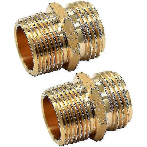 Raccord en laiton 3/4 GHT mâle x 3/4 NPT mâle - Adaptateur pour tuyau d'arrosage, métal industriel, lot de 2 (1/5)