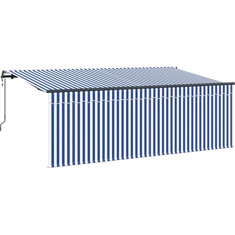 Maison Exclusive - Tenda Retrattile Blu e Bianco 350 x 200 cm