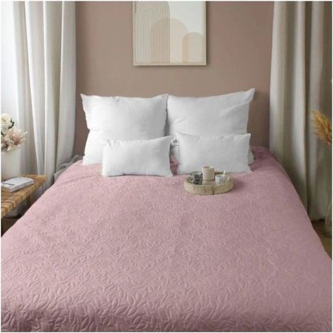 Mikrofaser-Tagesdecke 240 x 220 cm Rosa (1/5)