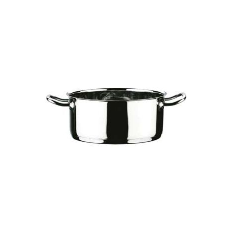 CASSERUOLA 2 MANICI IN ACCIAIO INOX 18/10  cm.18 lt.2,2