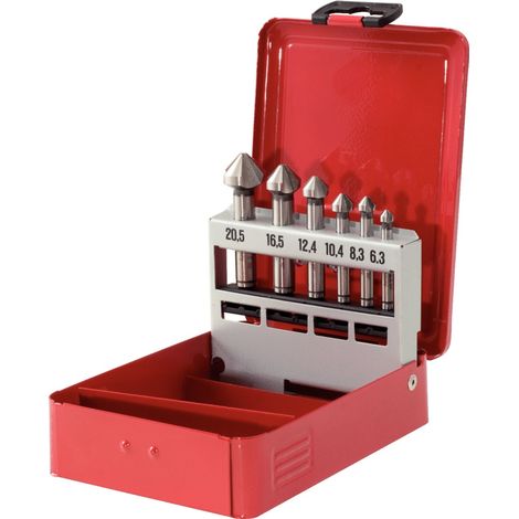 KS Tools HSS Co 5 Kegel-Entgratsenker-Satz, Stahlblechkassette 6-tlg - 336.0416 (1/5)