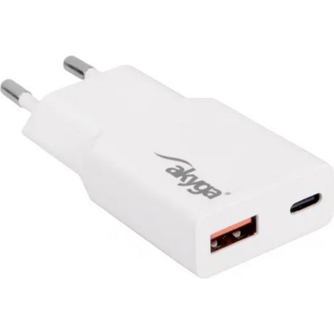 Akyga Chargeur USB 30 W USB-C®, USB-A blanc (1/5)