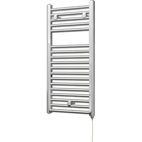 Roma - Chrome Electric Towel Rail H842mm x W400mm Straight 200w Standard (1/3)