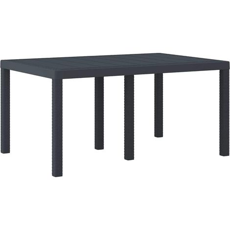 Garden Table Anthracite 150 x 100 x 73 cm Poly Rattan vidaXL
