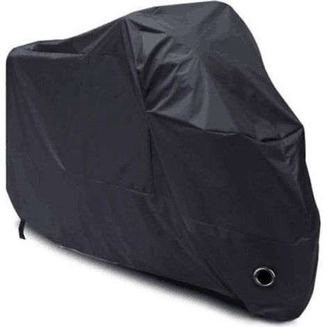 Housse de protection pour moto - Imperméable - Résistante au soleil - Polyester 190T - Universelle - Noire - XXL (1/3)