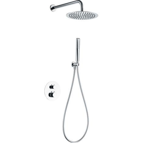 Set doccia incassato con termostato  Modello NÁPOLES  Colore Grigio  Finitura cromata [ IMEX® ]