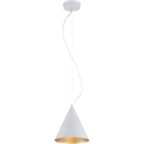 Suspension japandi conique gris clair en métal 1 lumière E27 15 W GANNA Alfa (1/2)