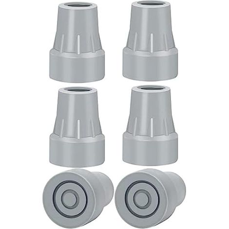 moonsun Embouts de béquille en caoutchouc antidérapants haute résistance de 7/8 pouces, capuchons de rechange pour pieds de bâton, coussinets de béquille, 6 pièces (1/5)