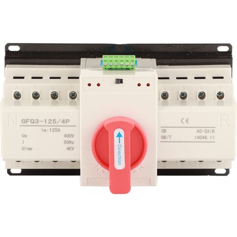 Automatischer Umschalter 4P 125A AC400V, Leistungsschalterebene, Mini-Generator-Wechselrichter mit Kontrollleuchte, duale Stromversorgung.