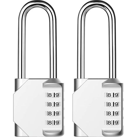 Paquete de 2 candados combinadosZOLGINAH - Candados antioxidantes de 4 dígitos - Resistente a la intemperie - Ideal para vestuarios en la escuela, gimnasio, gabinetes, cajas de herramientas, etc. (1/5)