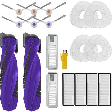 Kit de accesorios para aspiradora robot NARWAL Freo X Ultra (18 piezas de repuesto): 2 cepillos principales, 4 filtros, 6 cepillos laterales, 4 mopas y 2 bolsas para polvo. (1/5)