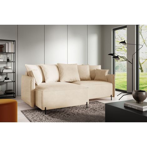 Ecksofa Schlafsofa BETTO Stoff Now or Never Beige Ottomane Links (1/4)